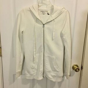 J. Crew~ Ivory Sherpa Lined Zip Hoodie